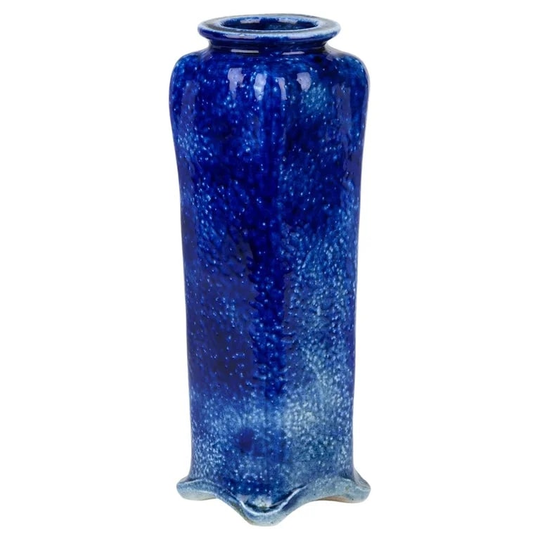 Robert Wallace Martin — Martin Brothers Tall Blue Glazed Art Pottery Vase — decorative_object — resale