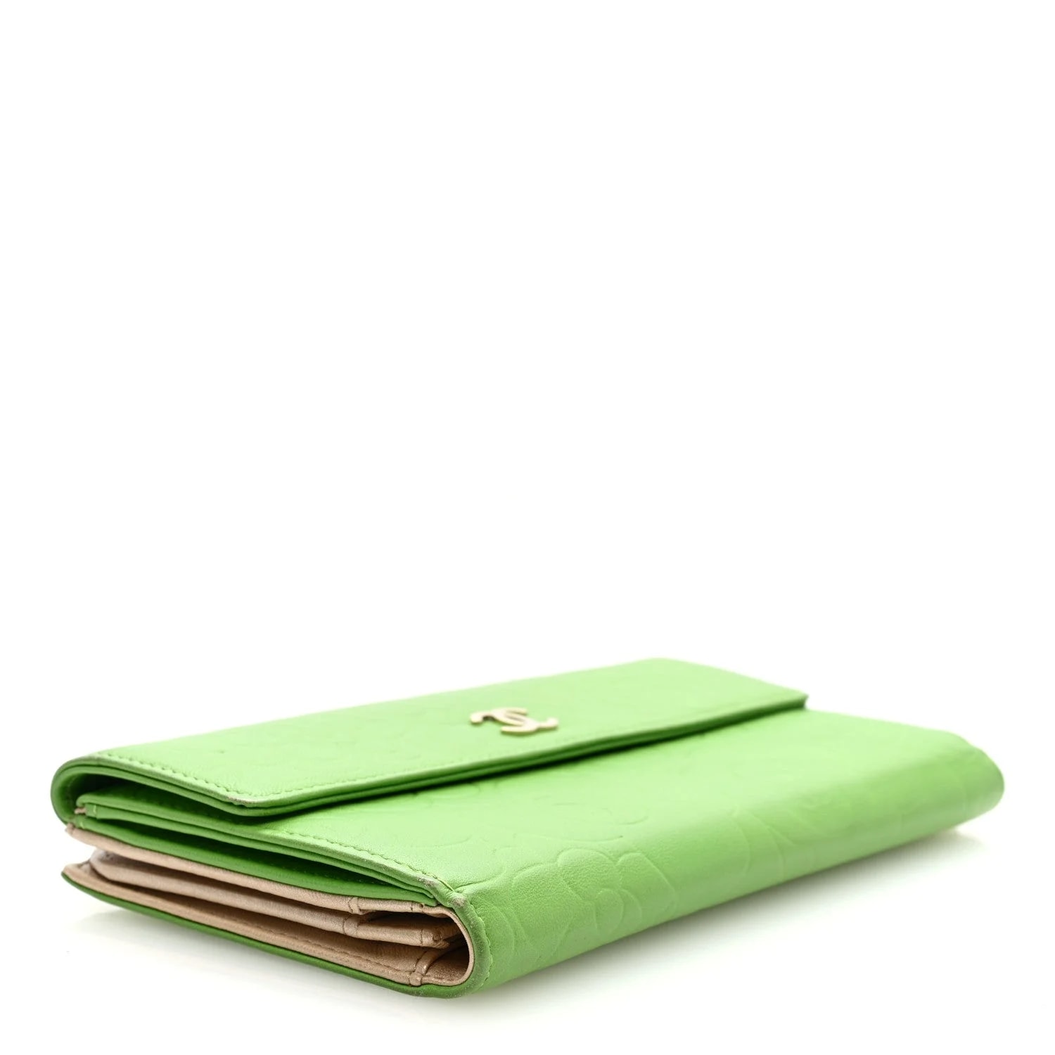 Embossed Camellia Large Gusset Flap Wallet 4