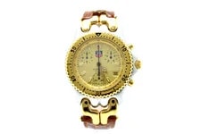 TAG Heuer CG1121-0 Sel Chronograph Gold Dial 39mm Bands Leather From Japan 2