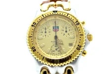 TAG Heuer CG1121-0 Sel Chronograph Gold Dial 39mm Bands Leather From Japan 3