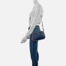 Gucci GG Marmont Logo Color-Blocked Quilted - Excellent #1FEQU76 2