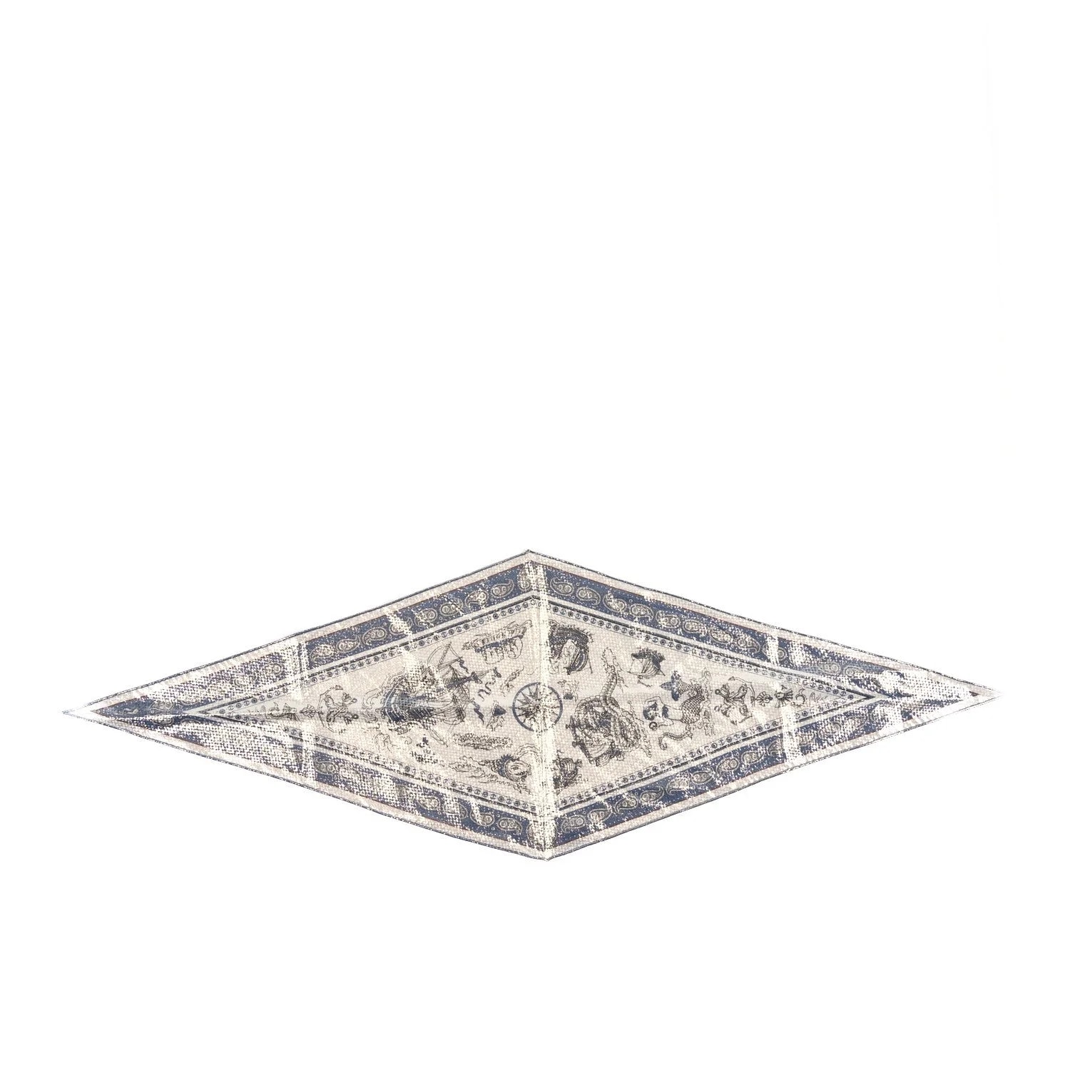 Hermès — Metallic Tatouages Marins Bandana Losange Scarf Jean — Accessory — resale