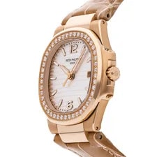 Patek Philippe Nautilus Date Rose Gold Diamond 32 Quartz 7010R-011 2
