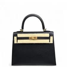 Noir — Hermes Kelly 25 89 Epsom (mk071626a1r) — Handbag — resale