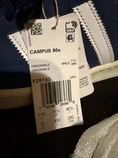 Size 12 - Adidas Campus 80s Collegiate Cloud 3