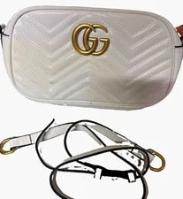 Gucci — Gucci GG Marmont Chevron Small Zip Adjustable Strap — Handbag — resale