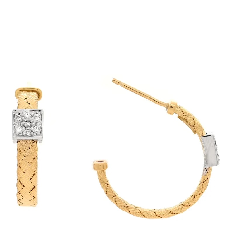 Roberto Coin — 18K White Gold Primavera Weave Hoop — Jewelry — resale