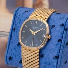 Patek Philippe Golden Ellipse Jumbo 3734/002 Blue Dial 18k Yellow Gold 4