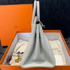 Hermes Birkin 25 Top Handle White Gold Classic D 3