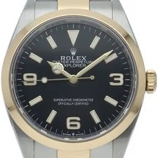 Rolex — Rolex Explorer 36 124273 K18YG/Stainless Steel mensWatch Black — Watch — resale