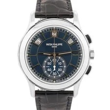 Patek Philippe — 2016 Papers Patek Philippe Flyback Complications Blue Platinum 5905P-001 BOX — Watch — resale