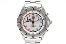 Read! TAG Heuer Regatta CK111R Chronograph White Dial 39mm Qz 3