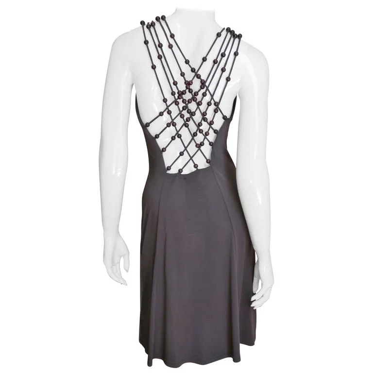 Celine, Michael Kors — Celine Cut Out Back Dress With Bead Trim S/S 2003 — Clothing — resale