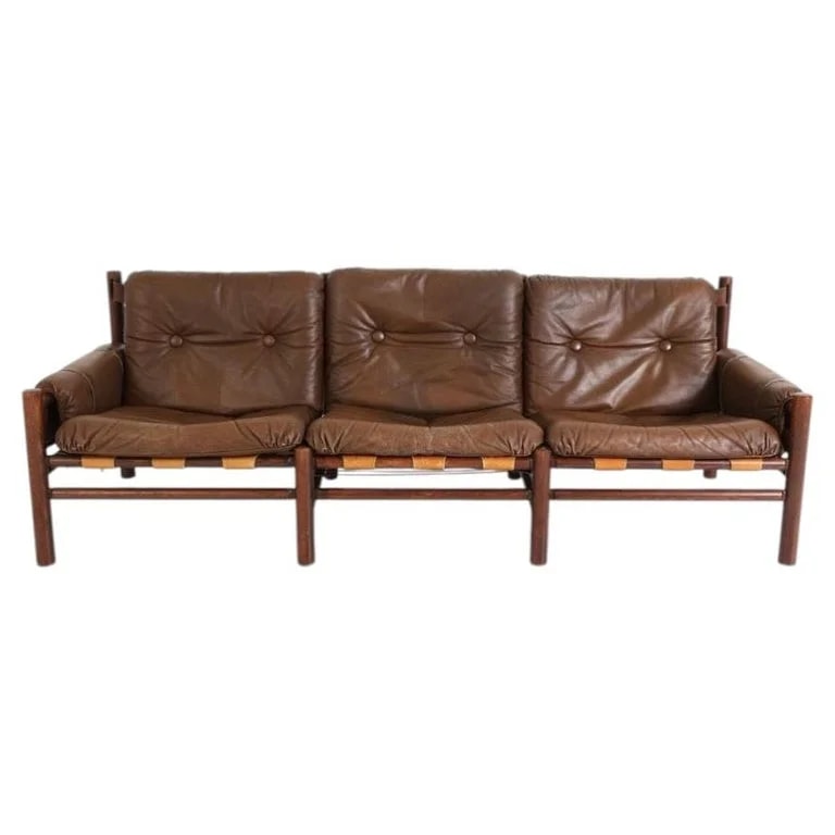 Unique Mid Century Low Sling Safari 3 Seat By Bruksbo — Furniture — resale