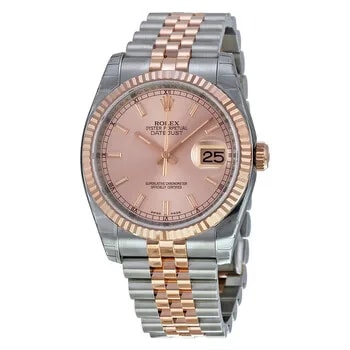 Rolex — Oyster Perpetual Datejust 36 Pink Champagne Dial Stainless Steel and 18K Everose Gold Jubilee Bracelet Automatic 116231PSJ — Watch — resale