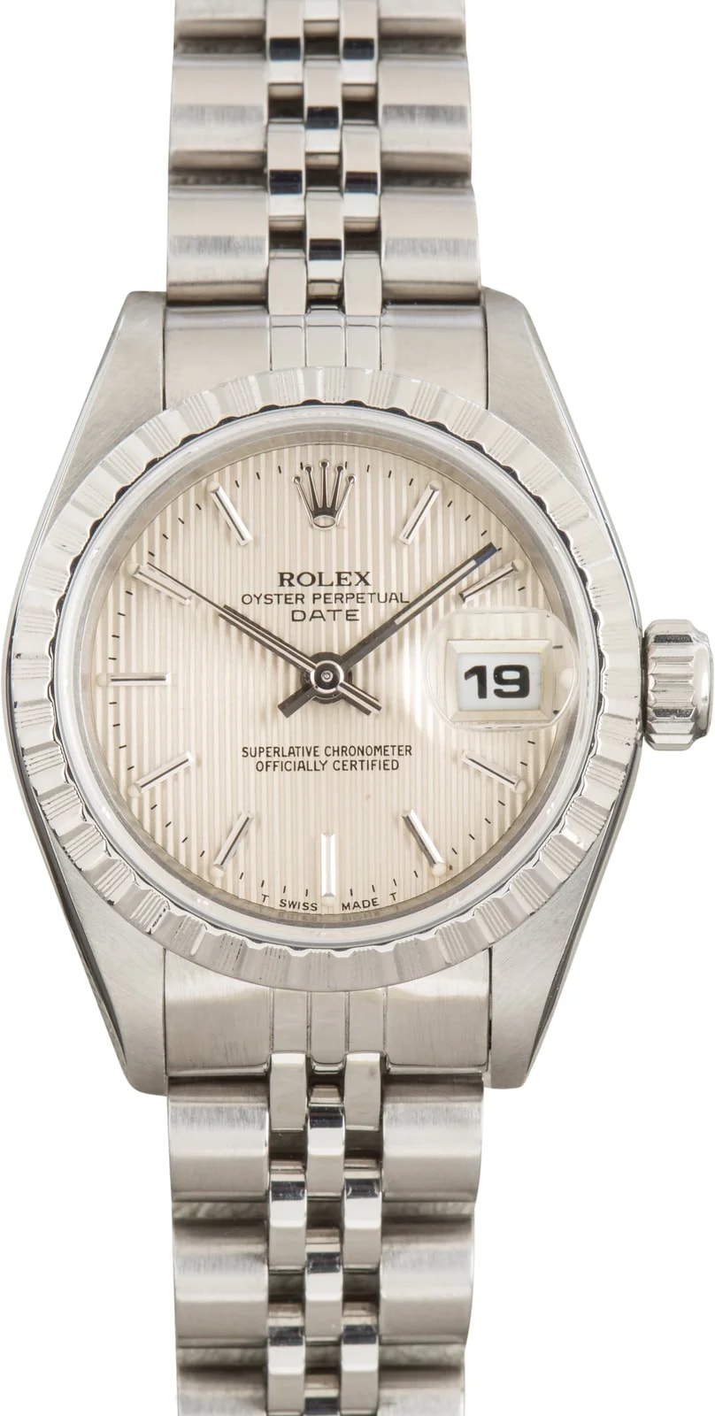 Rolex — Rolex Date Ref 69240 Silver Tapestry Dial — Watch — resale