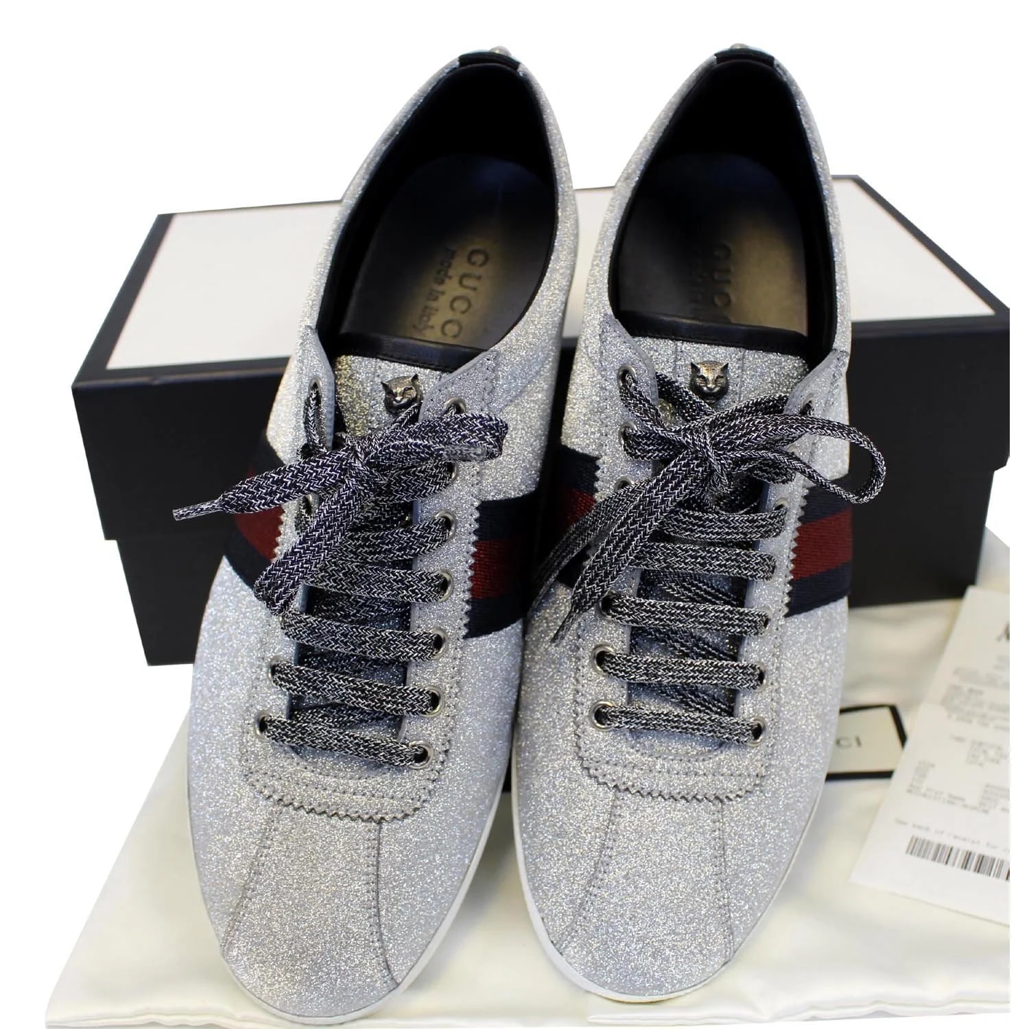 Gucci — Gucci Glitter Web With Studs — Sneaker — resale