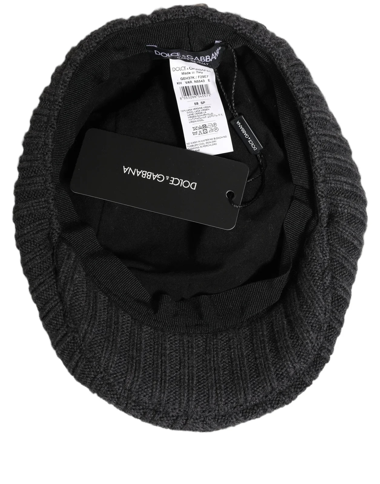 Dolce & Gabbana — Dolce & Gabbana Dark Knitted Newsboy Capello Hat — Accessory — resale