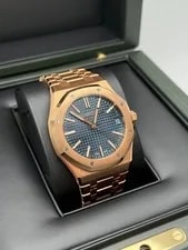 Audemars Piguet Rose Gold Royal Oak 15510OR 41MM Blue Dial Preowned Complete Set 2