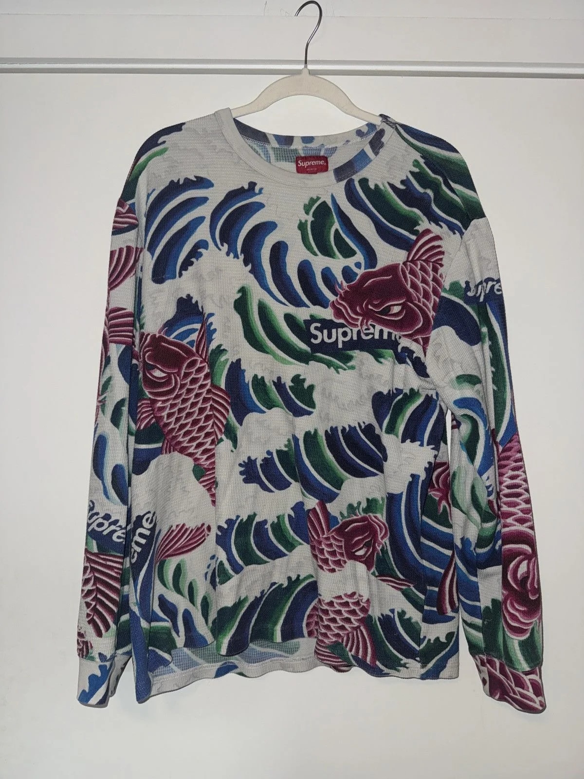 Supreme — Supreme Koi Fish Thermal Waffle Long Sleeve — streetwear — resale