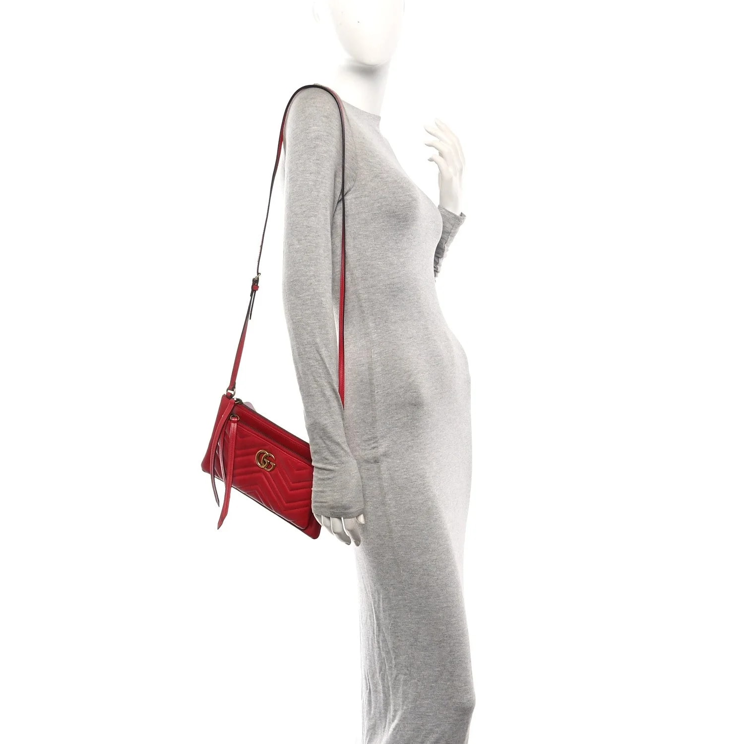 Matelasse Small GG Marmont Double Zip Hibiscus 2