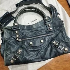 Balenciaga — Balenciaga City 2Way Motorcycle Dark Auth — Handbag — resale