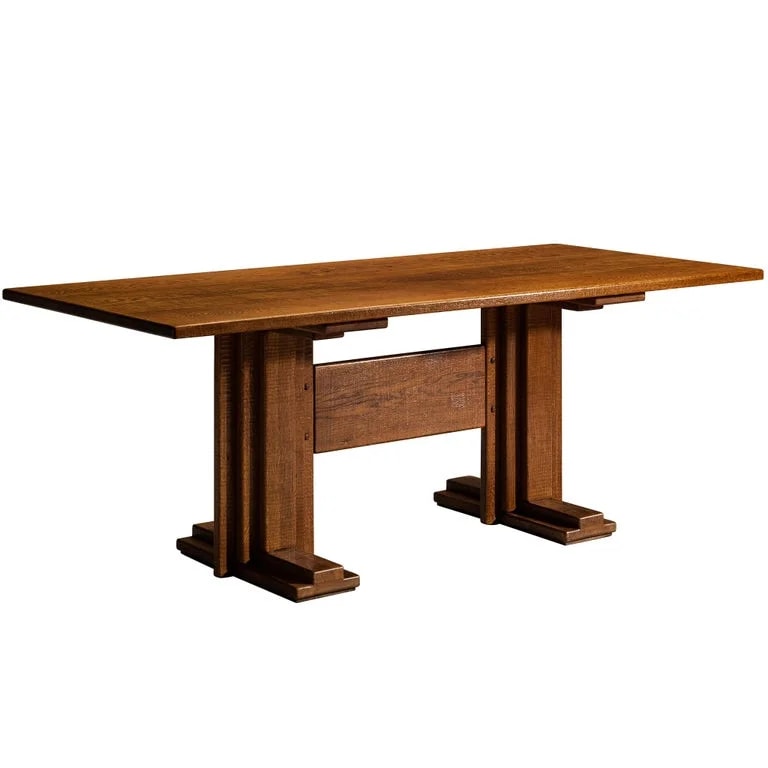 Giuseppe Rivadossi, Officina Rivadossi — Giuseppe Rivadossi for Officina Rivadossi Trestle Dining in Oak — Furniture — resale
