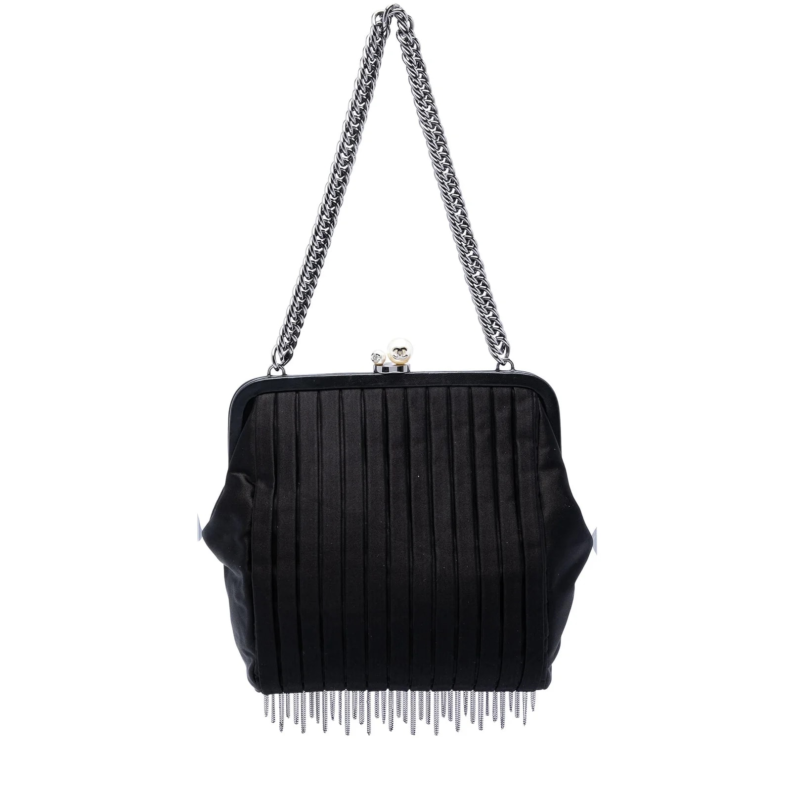 Chanel — Pleated Frame Chain Fringe — Handbag — resale