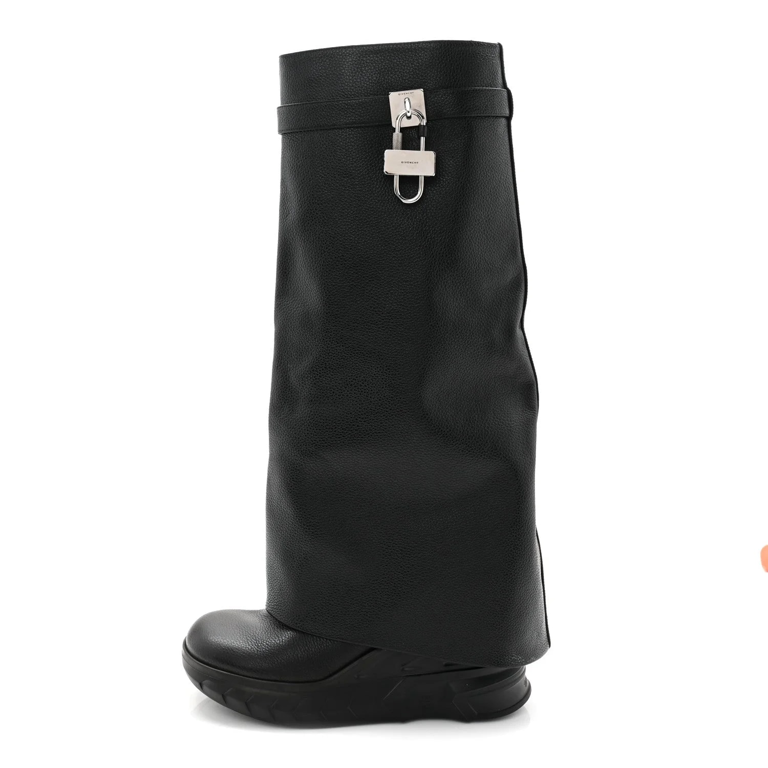 Givenchy — Grained Shark Lock Biker Knee 40 — Designer Shoe — resale