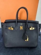 Noir — Hermes Birkin 25 Togo Hardware — Handbag — resale