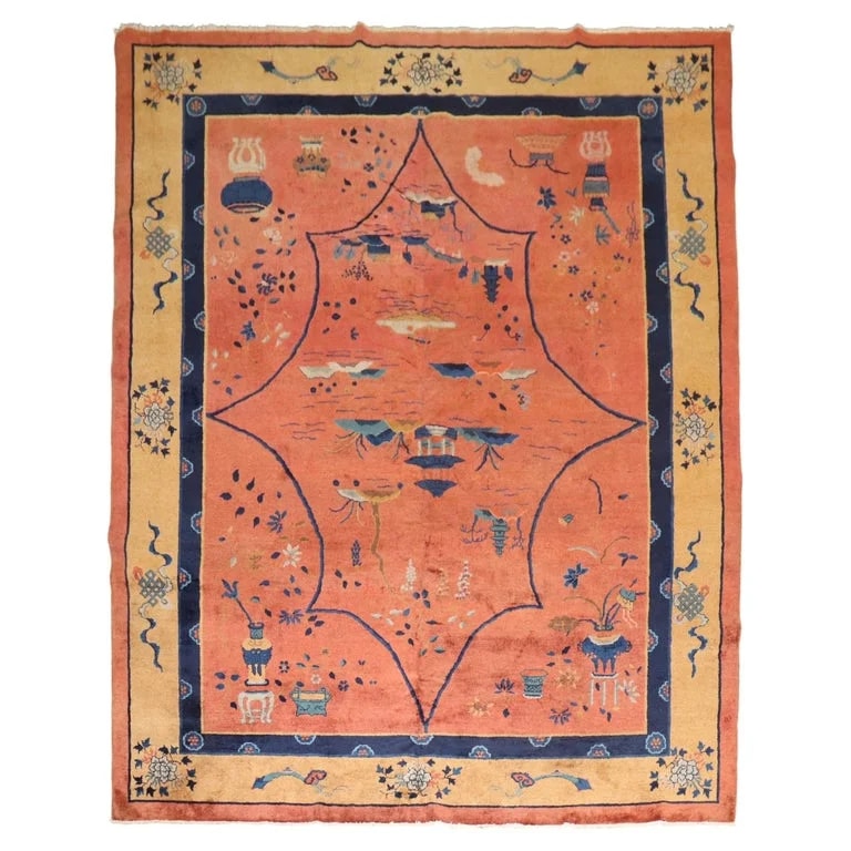 Zabihi Collection Enchanting Chinese Art Deco Carpet, 9' X 11'7'' — Furniture — resale