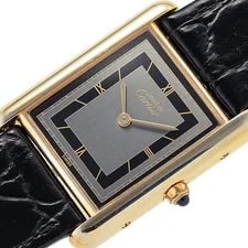 Cartier Must Tank LM Vermeille 83918923 SV925 23mm SV925（YGP） Quartz #KMW1082 2