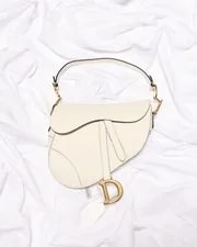 Dior — Christian Dior Latte Grained Calf Skin Saddle — Handbag — resale