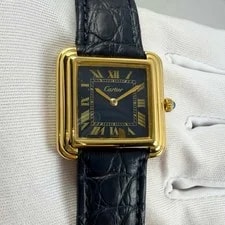 Cartier — Cartier Stepped Tank Pre-Must 5512117 28MM Blue Roman Dial Electroplated — Watch — resale