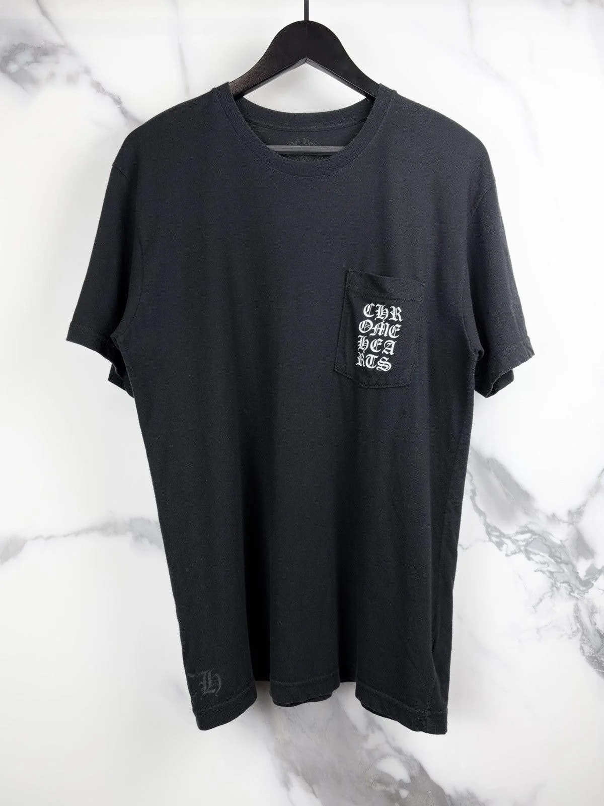 Chrome Hearts — Hearts Eye Chart Scroll Logo Pocket Tshirt — streetwear — resale