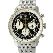 Breitling Navitimer 92 Chronograph D30022 Automatic 38mm Box Papers Black;Silver