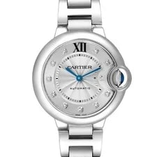 Cartier — Cartier Ballon Bleu 33 Steel Diamond Dial WE902074 Card — Watch — resale