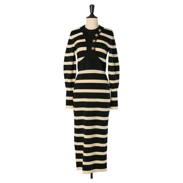 Alexander McQueen — Striped Dress With Metal Buttons Alexander McQUEEN — Clothing — resale