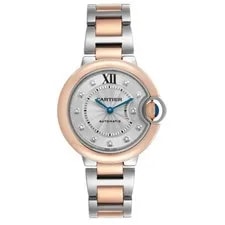 Cartier Ballon Bleu 33 Steel Rose Gold Diamond W3BB0006 4