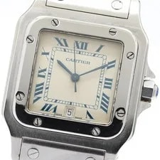 Cartier — Cartier Santos GalbeeLM W20011C4 Date YG Bezel Quartz Watch_951356 — Watch — resale