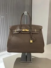 Hermès — Hermes Birkin 35 in Etoupe With Hardware - Timeless Lux — Handbag — resale