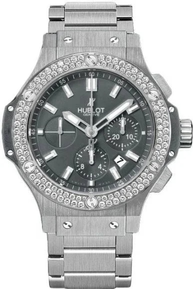 Worldofluxuryus — Hublot Big Bang Stainless Steel & Diamonds Earl Gray — Watch — resale
