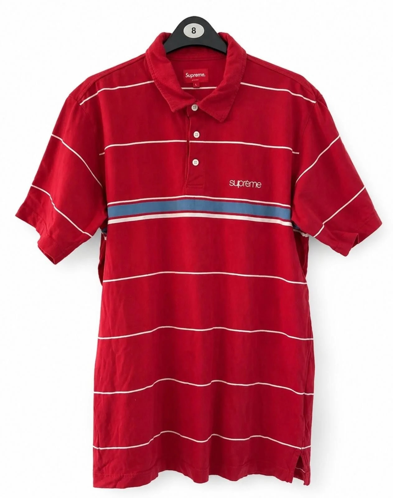 Supreme — Supreme Classic Logo Striped Polo Shirt — streetwear — resale