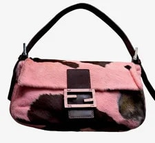 Fendi — Fendi Pony Hair Print Buckle, Magnetic Closure — Handbag — resale