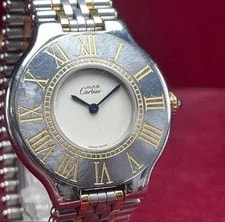 Cartier Must 21 Vantian Combination Qz Battery Replaced 3