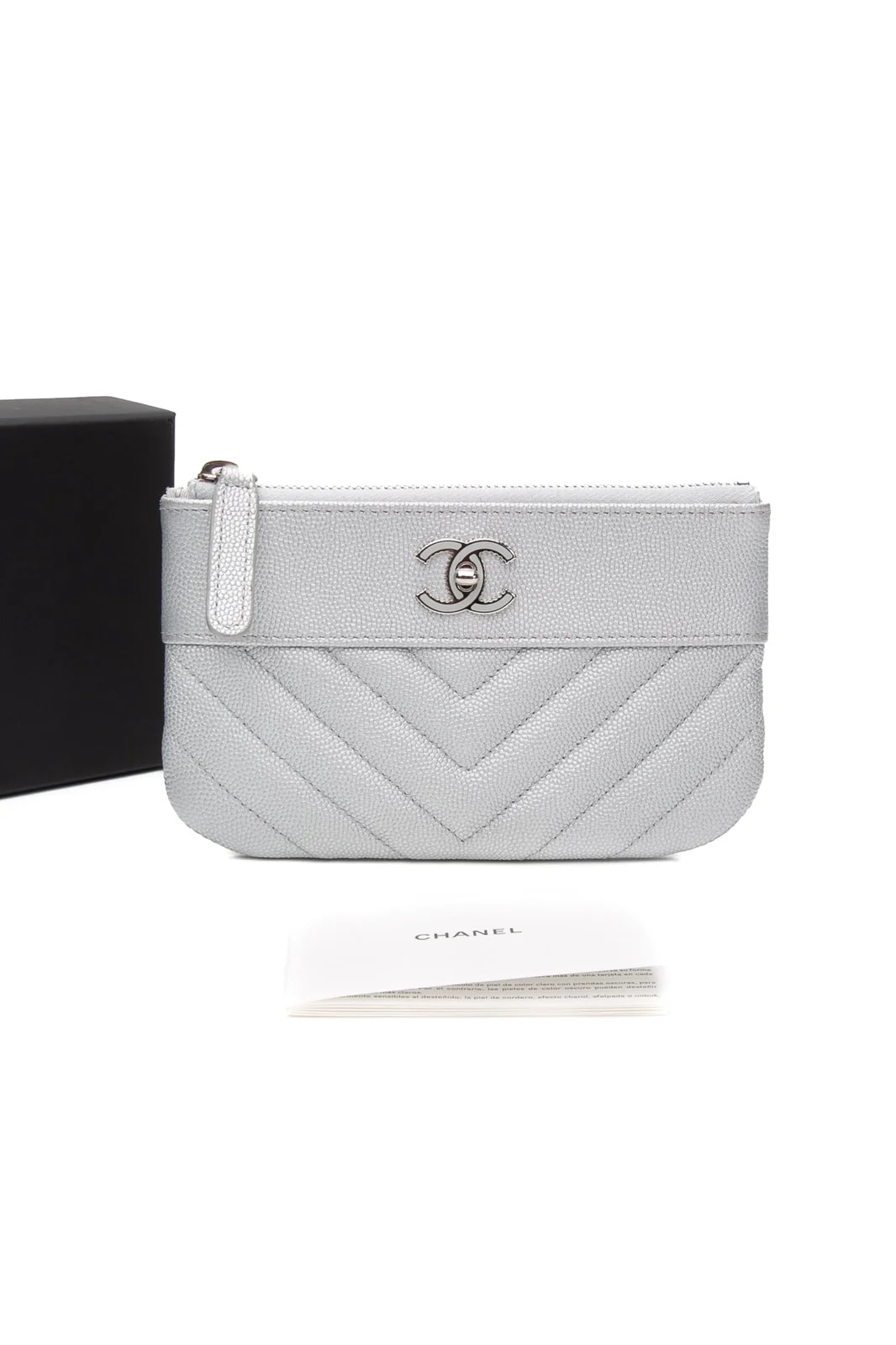 Chanel — Chanel Chevron Small Mademoiselle Zip Pouch Case — Accessory — resale