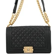 Chanel — Chanel Matelassé Coco Mark Boy Caviarskin #TZB306 — Handbag — resale