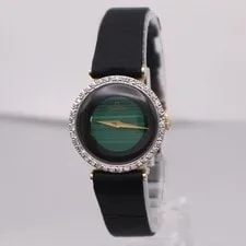 Omega — Omega 14K Gold Diamond Green Malachite Dial Hand-Wind 257722 — Watch — resale