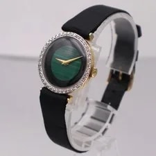 Omega 14K Gold Diamond Green Malachite Dial Hand-Wind 257722 3