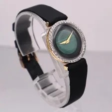 Omega 14K Gold Diamond Green Malachite Dial Hand-Wind 257722 4